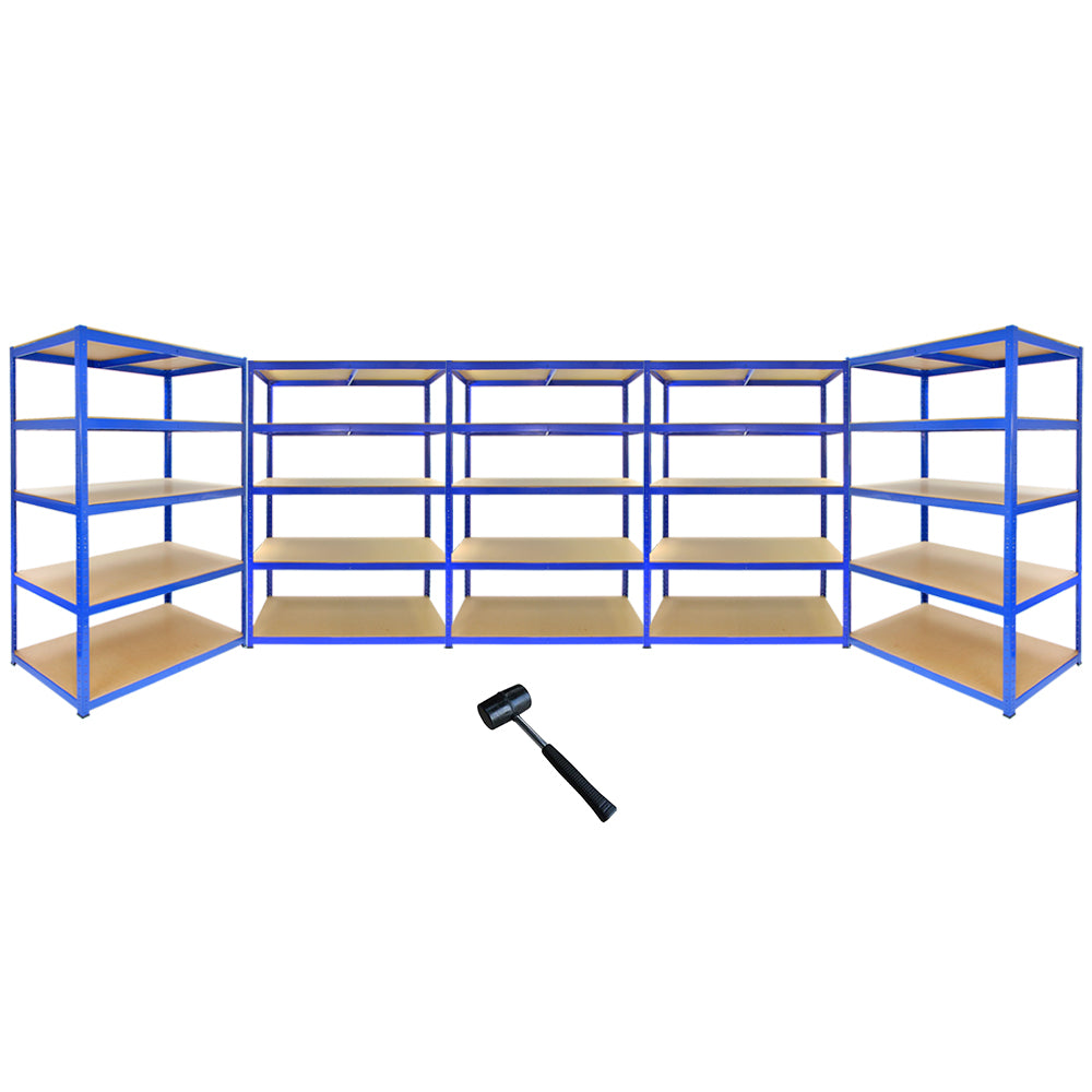 Monster Racking 9 x T-Rax Lagerregal 120cm L x 60cm B - Blau