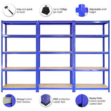 4 x Monster Racking T-Rax 75cm Lagerregal Blau mit Gratis Gummihammer