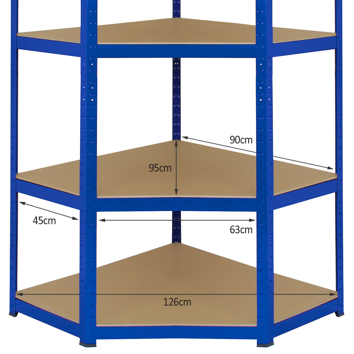 Monster Racking T-Rax Eckregal 90cm L x 45cm B - Blau