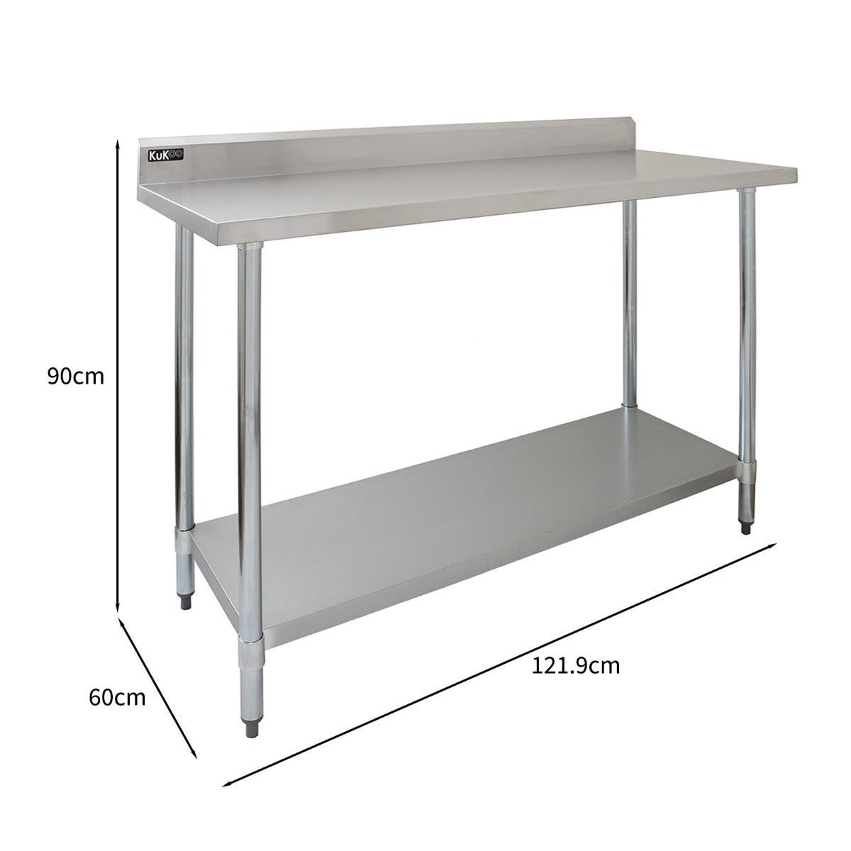 Gastronomie Arbeitstisch aus Edelstahl - 120cm