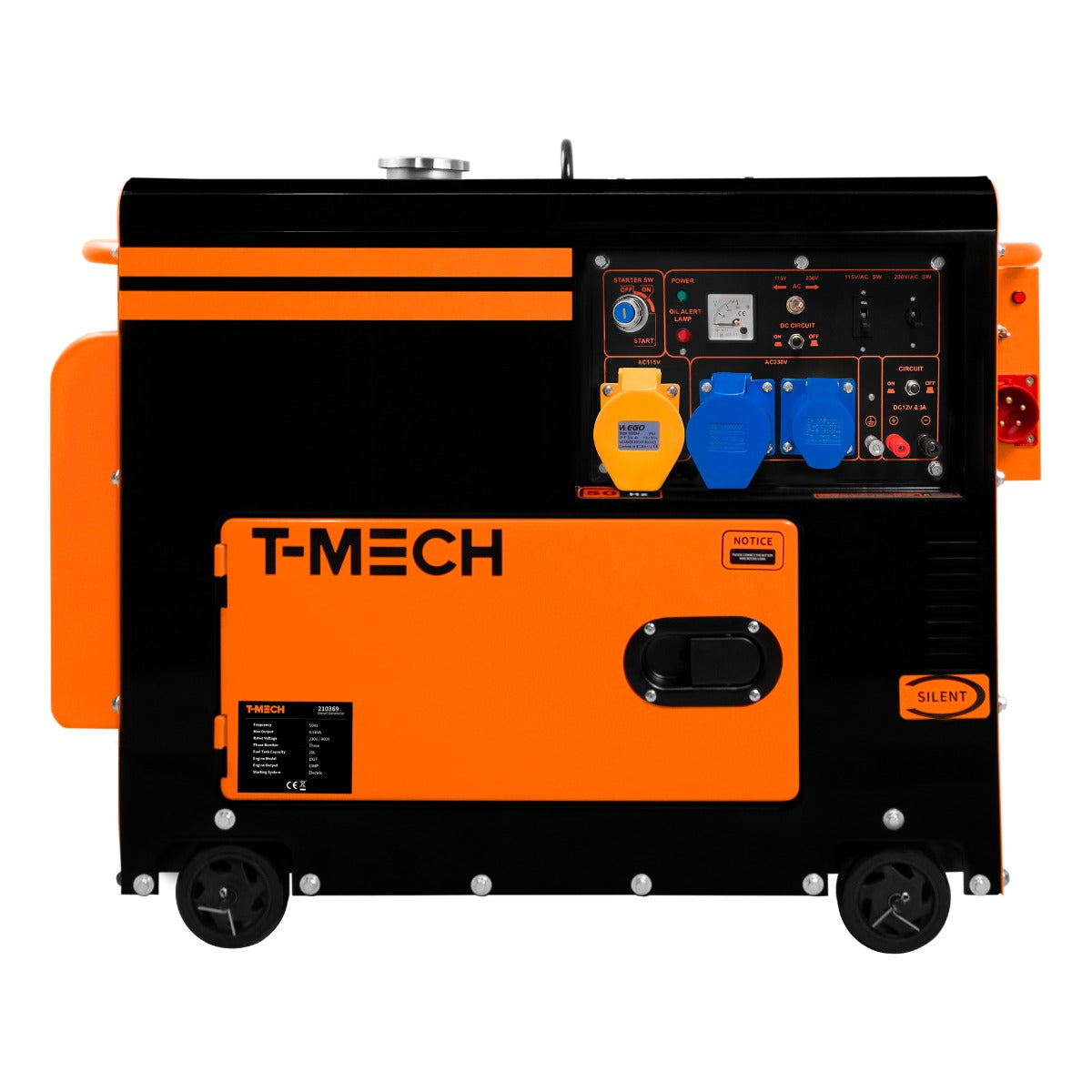 T-Mech Diesel Generator Stromerzeuger Einphasig 230V - Geräuschlos