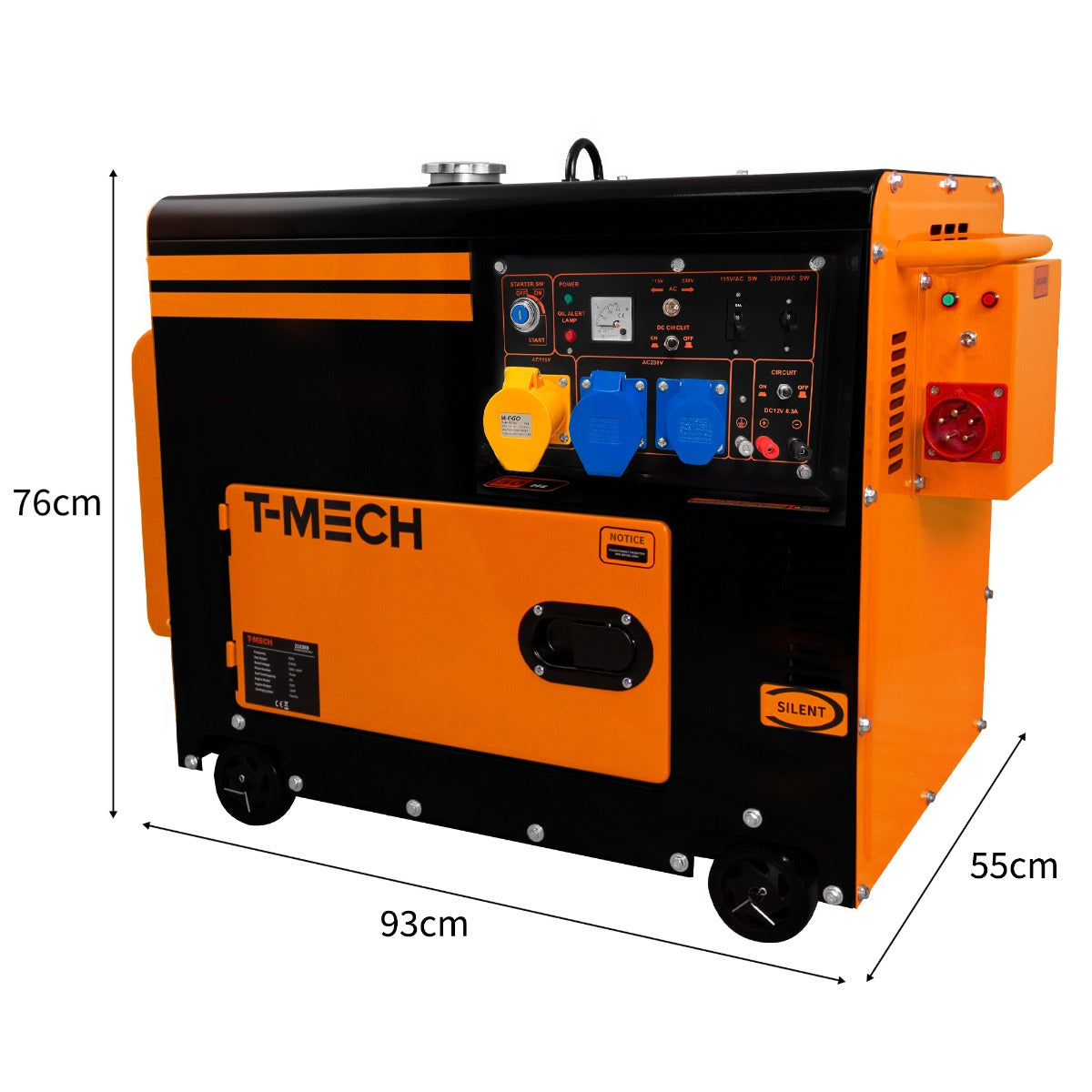 T-Mech Diesel Generator Stromerzeuger Einphasig 230V - Geräuschlos