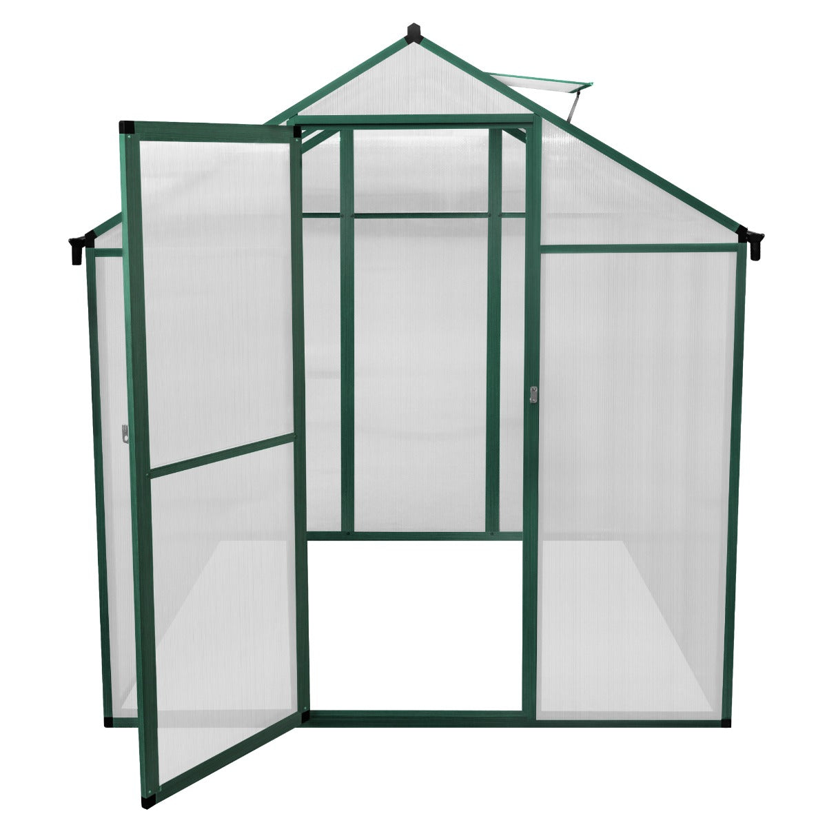 Polycarbonat Gewächshaus 1,8m x 1,8m - Grün