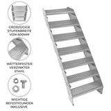 Verstellbare Siebenteilige Verzinkter Stahl Treppe – 600mm breit