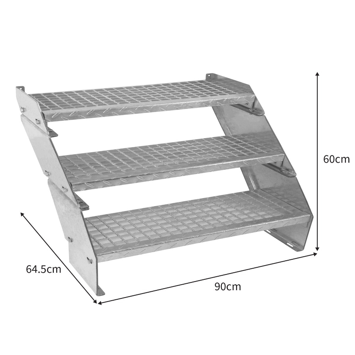 Verstellbare Dreiteilige Verzinkter Stahl Treppe – 900mm breit