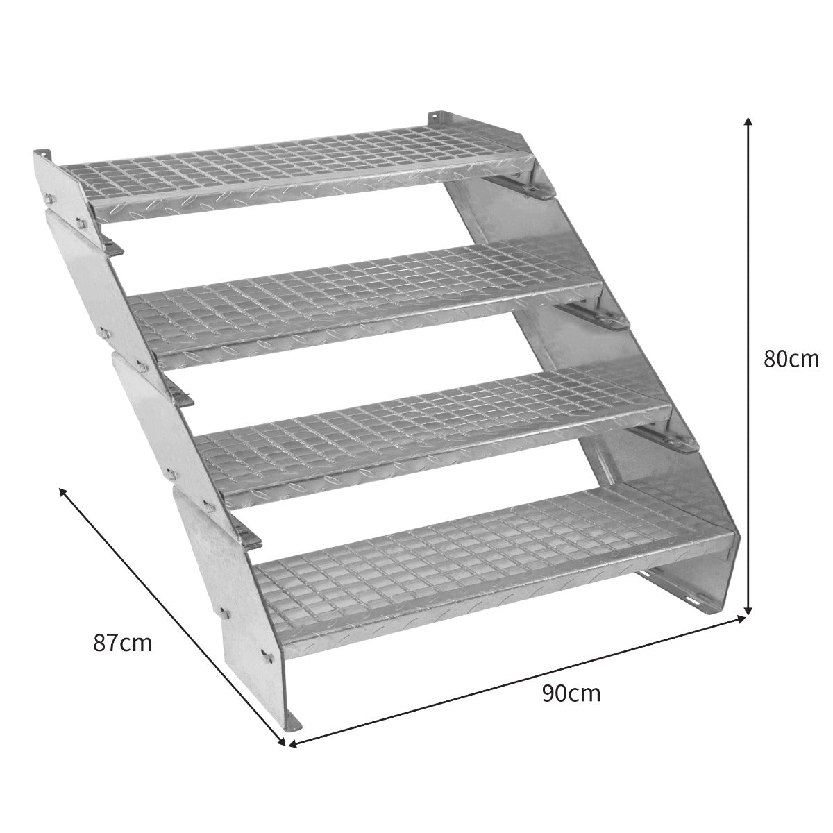 Verstellbare Vierteilige Verzinkter Stahl Treppe – 900mm breit