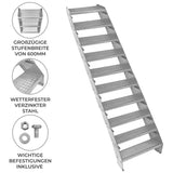 Verstellbare Zehnteilige Verzinkter Stahl Treppe – 600mm breit