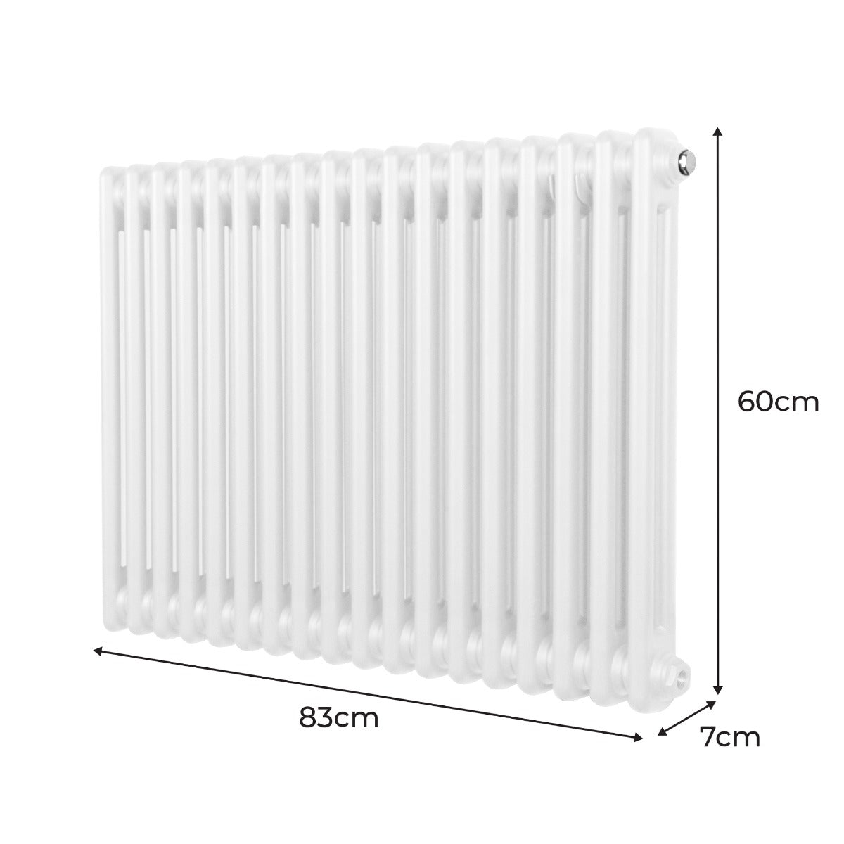 Traditional Traditioneller 2-Spalten-Heizkörper - 600 x 832 mm - Weiß2 Column Radiator - 600 x 832mm - White