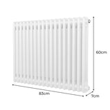 Traditional Traditioneller 2-Spalten-Heizkörper - 600 x 832 mm - Weiß2 Column Radiator - 600 x 832mm - White