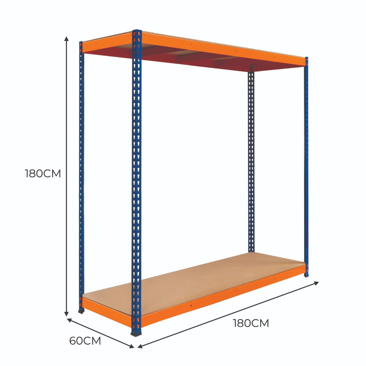 S-Rax Regal mit 2 Böden - 180cm x 180cm x 60cm