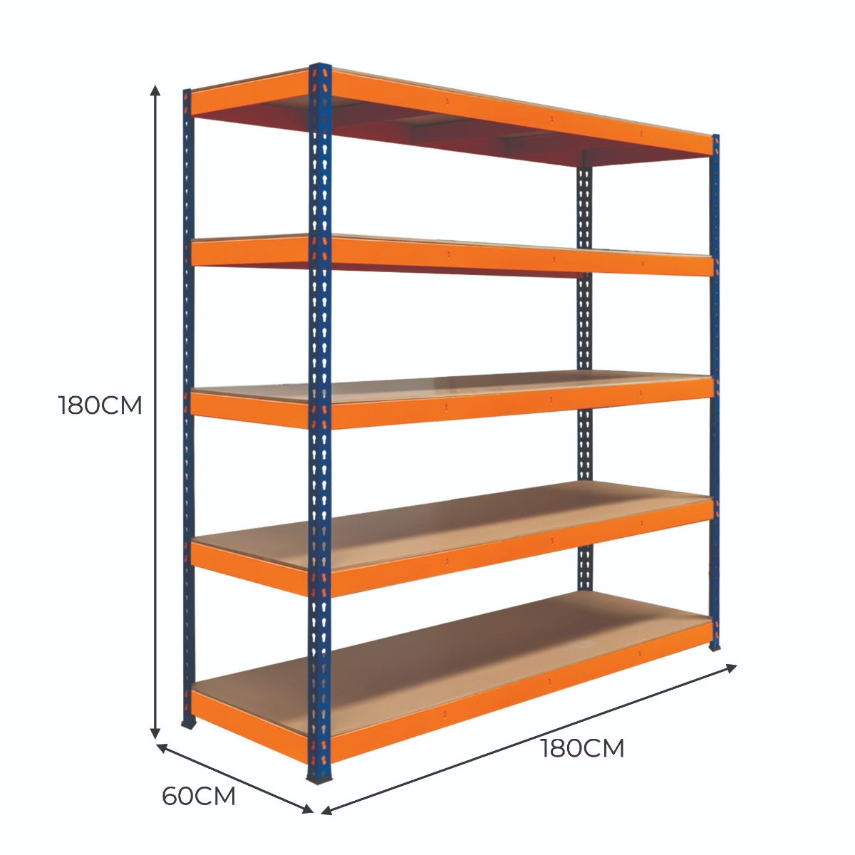 S-Rax Regal mit 5 Böden - 180cm x 180cm x 60cm