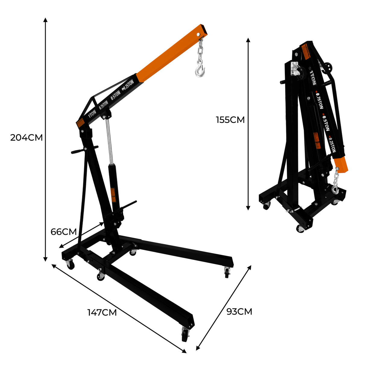 T-Mech 1-Tonnen-Motorkran und Lastnivellierer