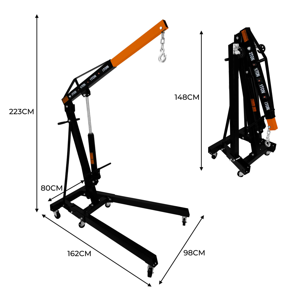 T-Mech 2-Tonnen-Motorkran und Lastnivellierer