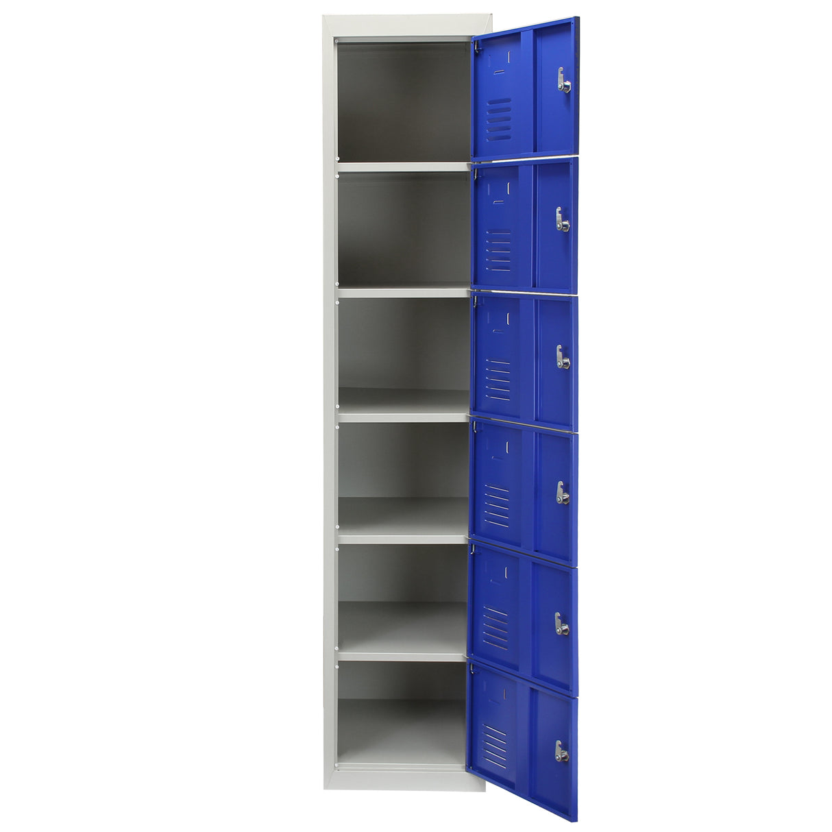 3 x 6-türiger Schließfachschrank Spind - Blau