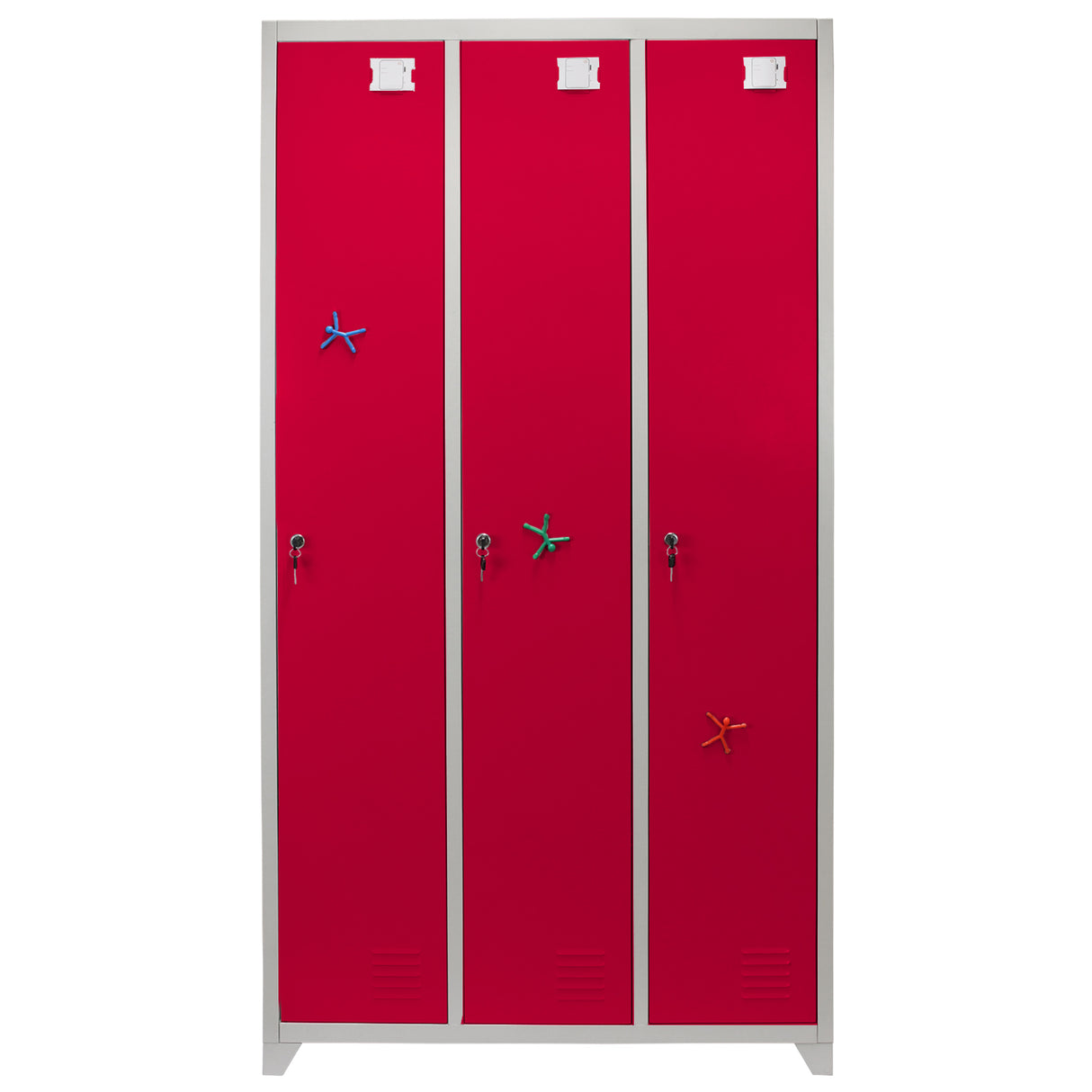 3 x  Stahlspinde Fächerschrank Rot