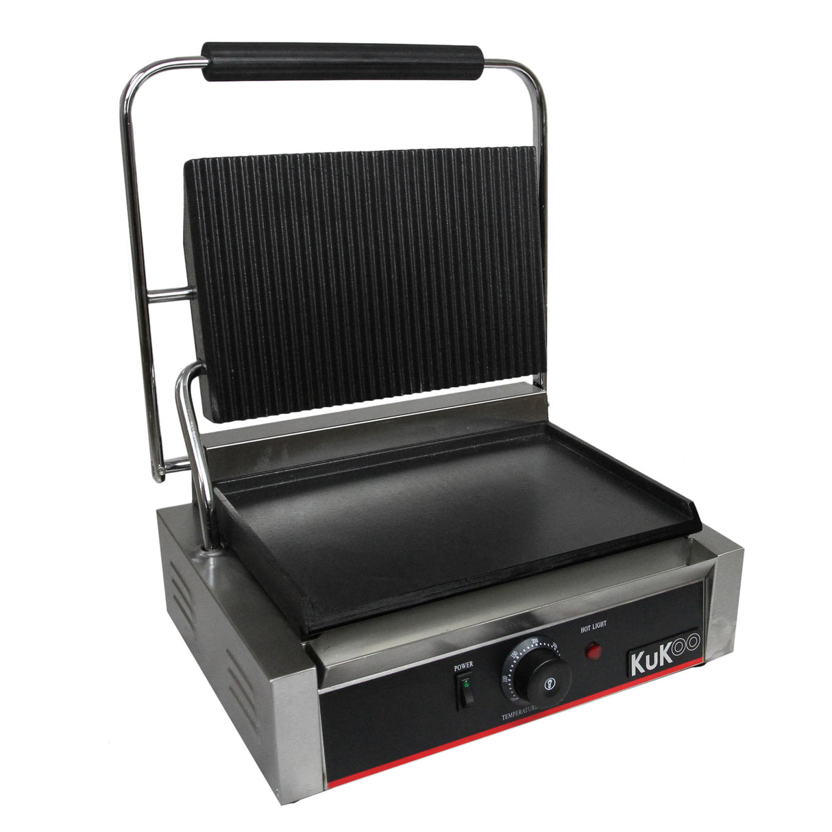 KuKoo Edelstahl Panini Grill 1/2 glatt-1/2 gerillt