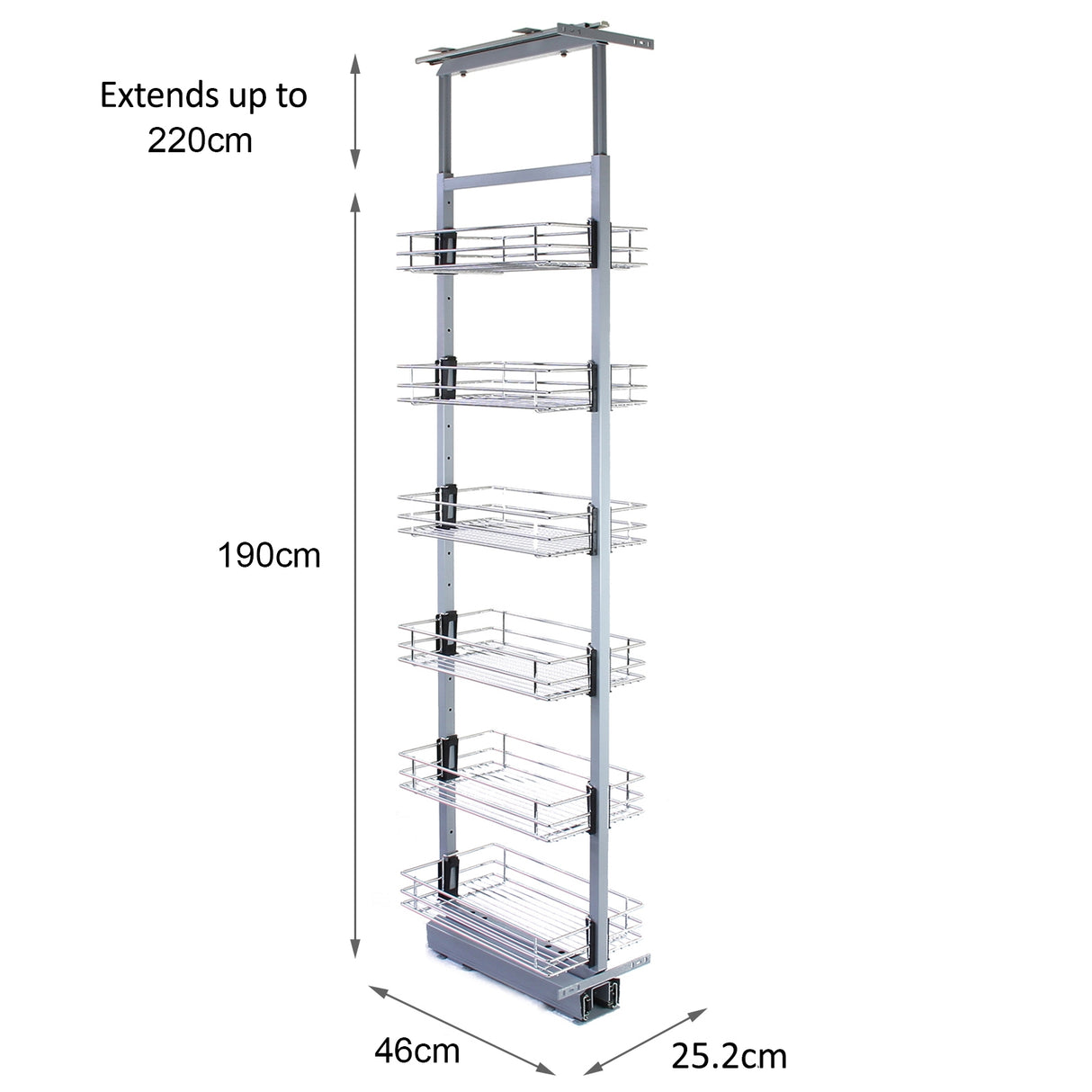 KuKoo ausziehbarer Vorratsschrank Küche – 190-220cm H