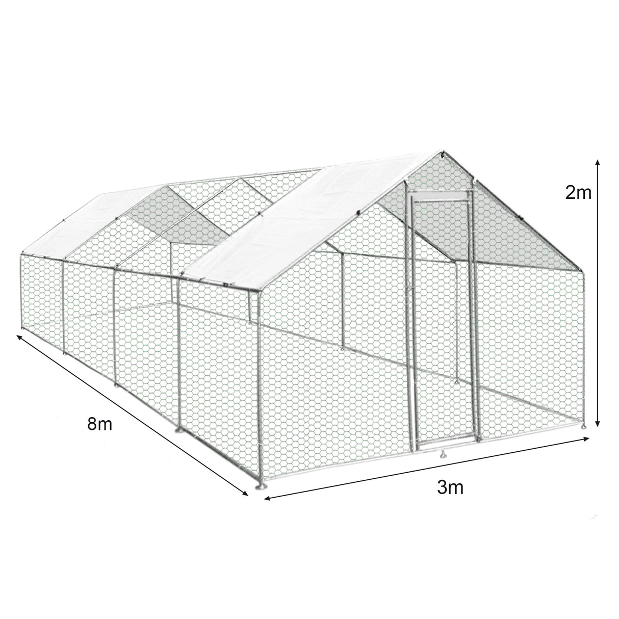 Hühner Freilauf 3m x 8m x 2m