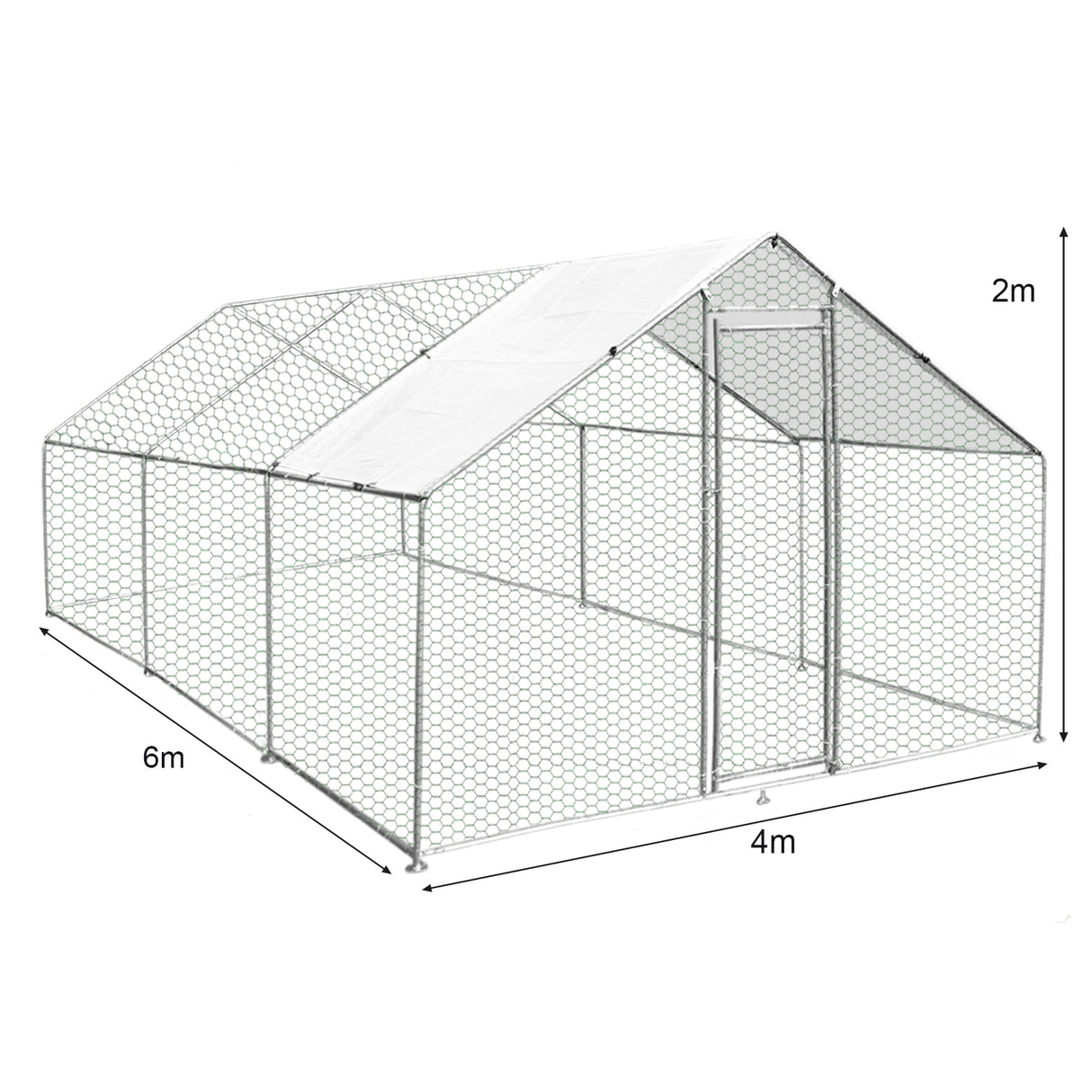 Hühner Freilauf 4m x 6m x 2m