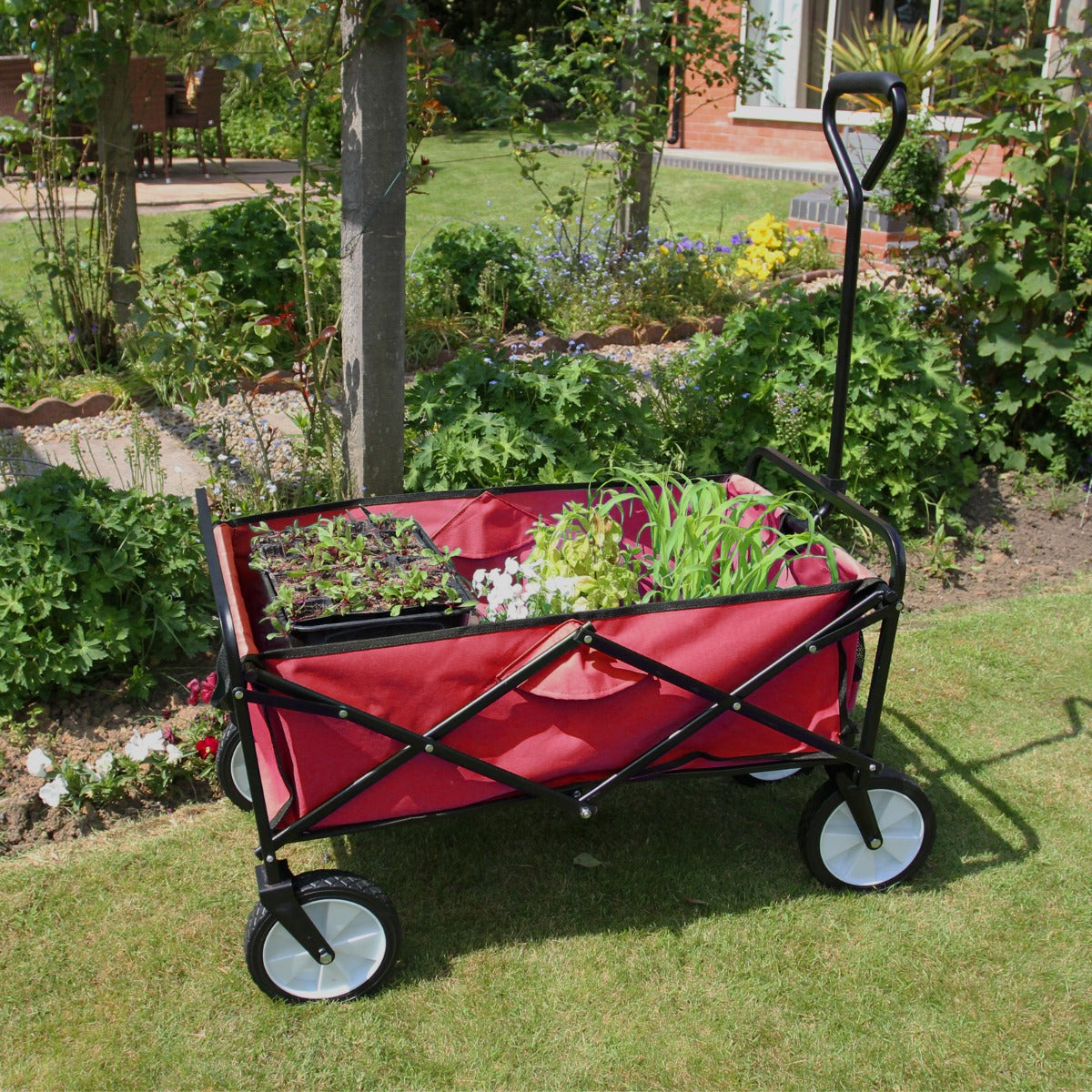 Faltbarer Gartenwagen – Rot