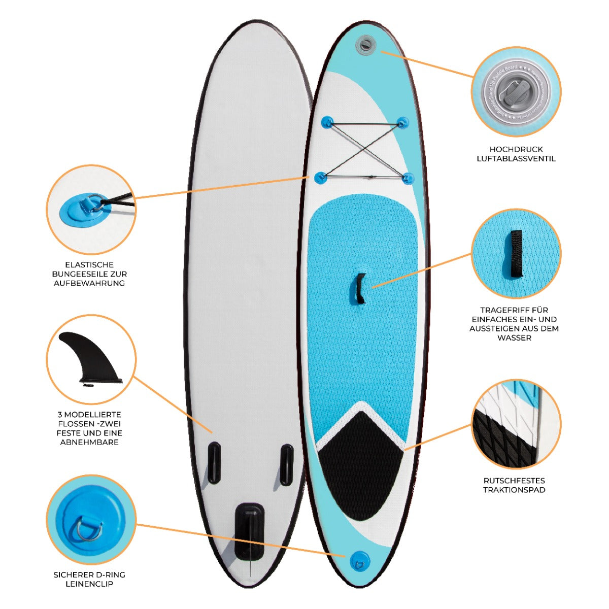 307cm Aufblasbares Paddle Board in Blau