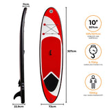 307cm Aufblasbares Paddle Board in Rot