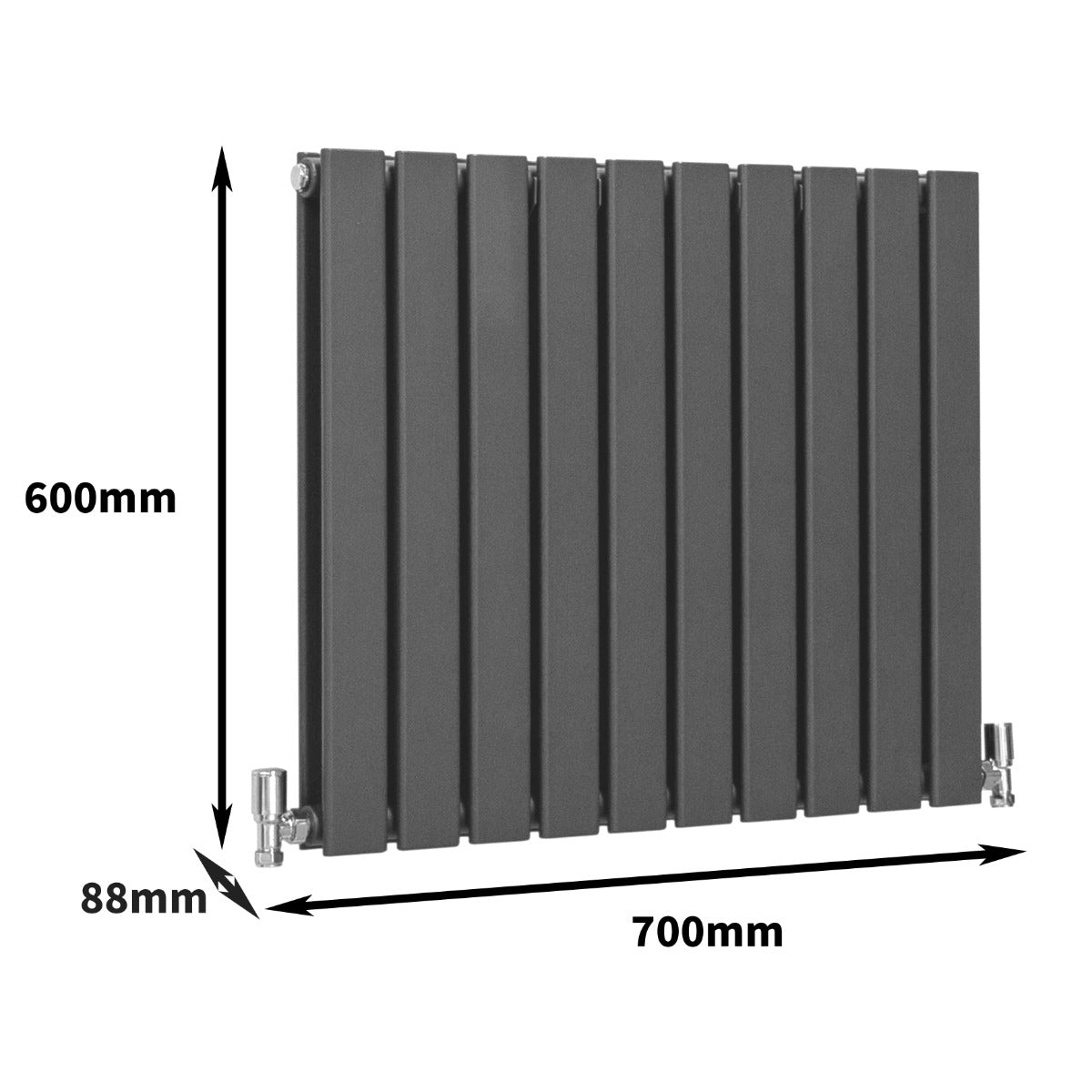 Paneelheizkörper Anthrazit Grau 600mm x 700mm