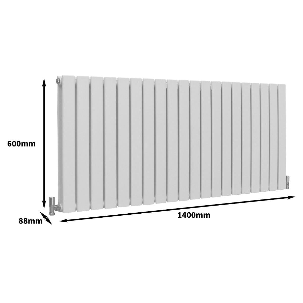 Paneelheizkörper Glänzendes Weiß 600mm x 1400mm