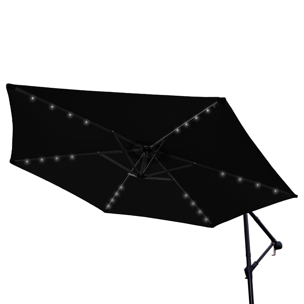 300cm LED Ampelschirm Sonnenschirm - Schwarz