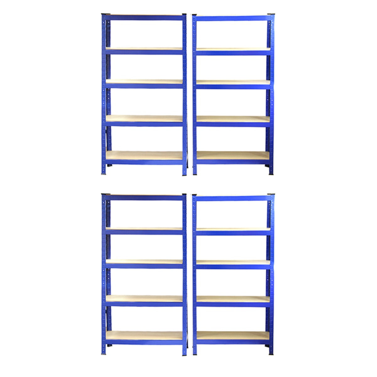 4 x Monster Racking T-Rax 75cm Lagerregal Blau mit Gratis Gummihammer