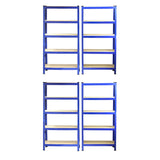 4 x Monster Racking T-Rax 75cm Lagerregal Blau mit Gratis Gummihammer