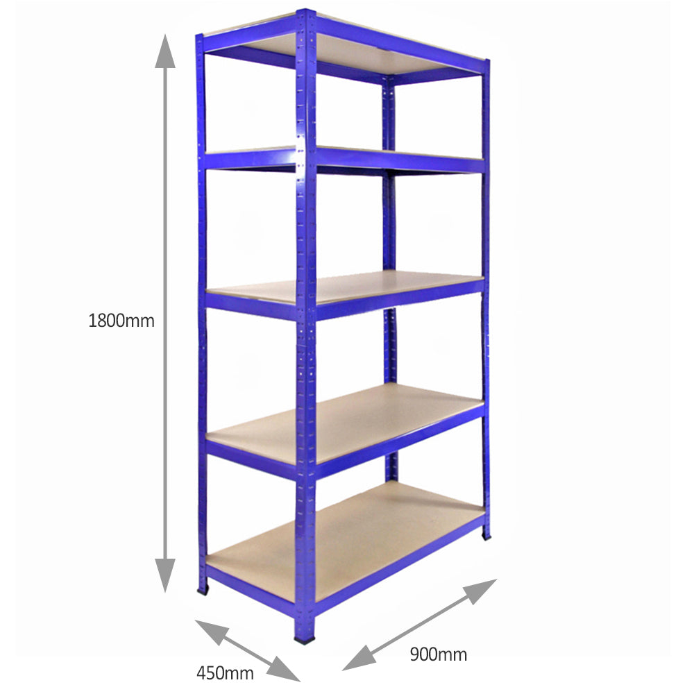 3 x Monster Racking T-Rax 90cm Lagerregal Blau mit Gratis Gummihammer