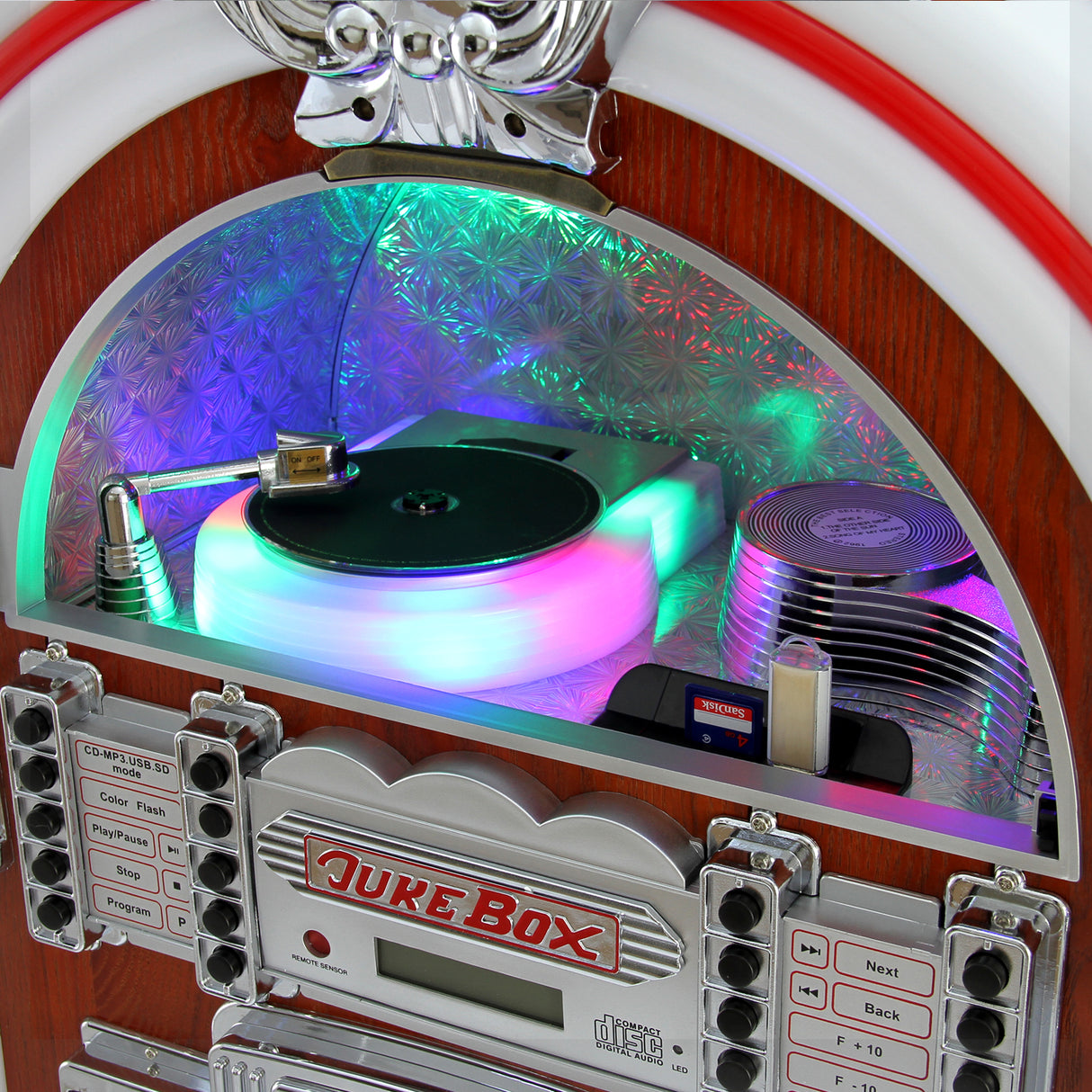 Retro-Jukebox und CD-Hülle