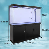 300 Liter Aquarium Kpmplettset- Schwarz mit Kies Weiss