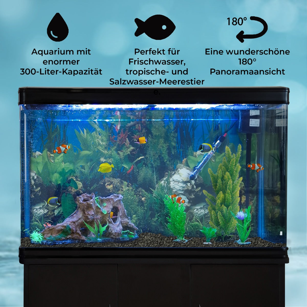 300 Liter Aquarium - Schwarz