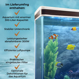 300L Aquarium Komplettset mit Unterschrank Weiss