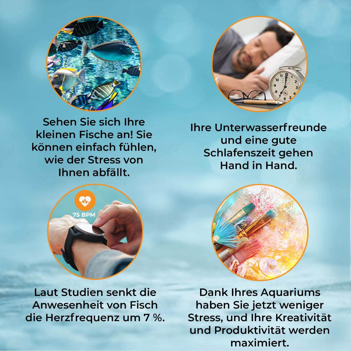 Aquarium Komplettset mit weißem Unterschrank & schwarzem Kies