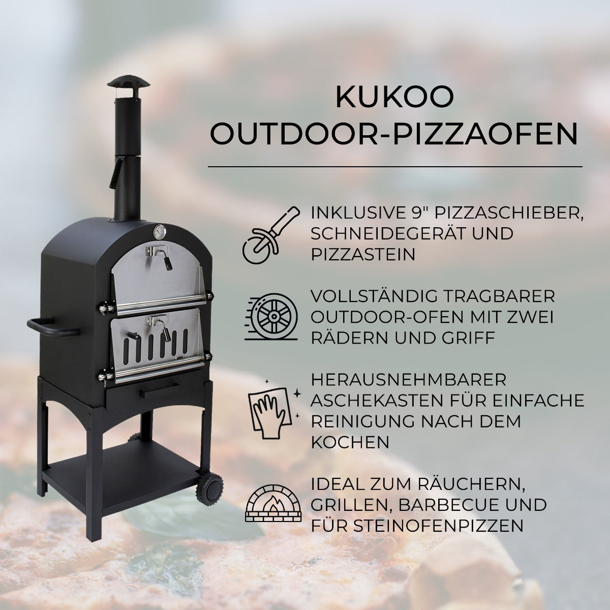 KuKoo Outdoor Pizzaofen & Allwetterschutz