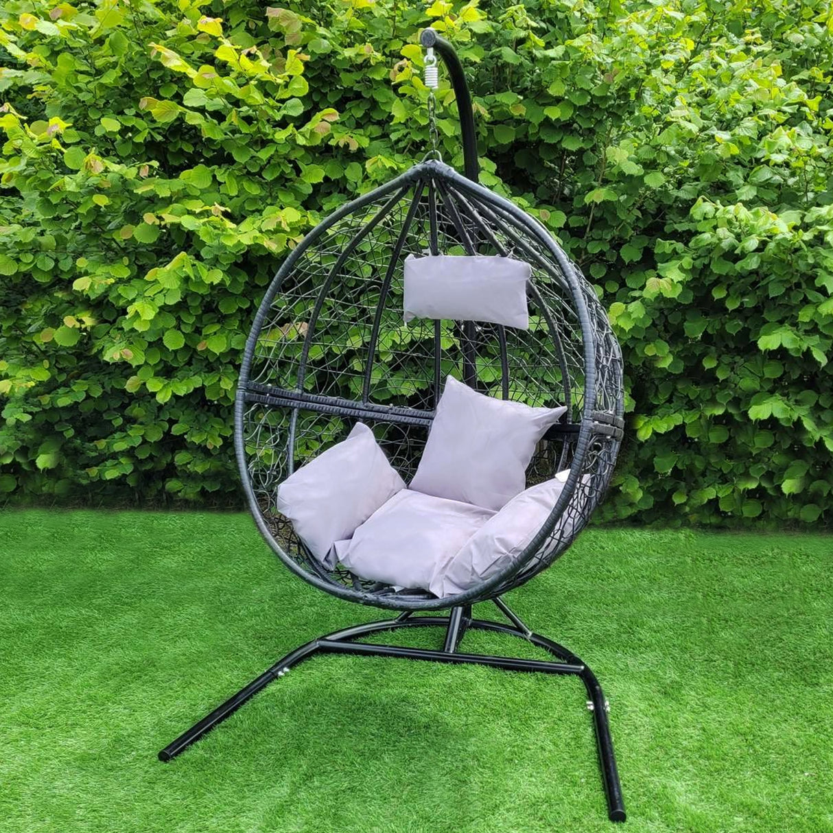 Polyrattan Hängesessel Schwarz