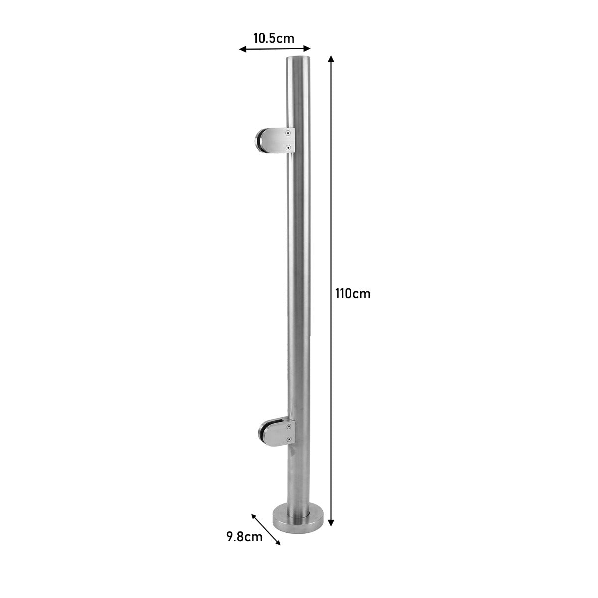 MonsterShop Balustrade Endpfosten Edelstahl, 110cm H